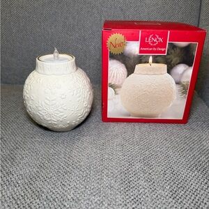 Lenox Ivory Snowflake Candle Holder